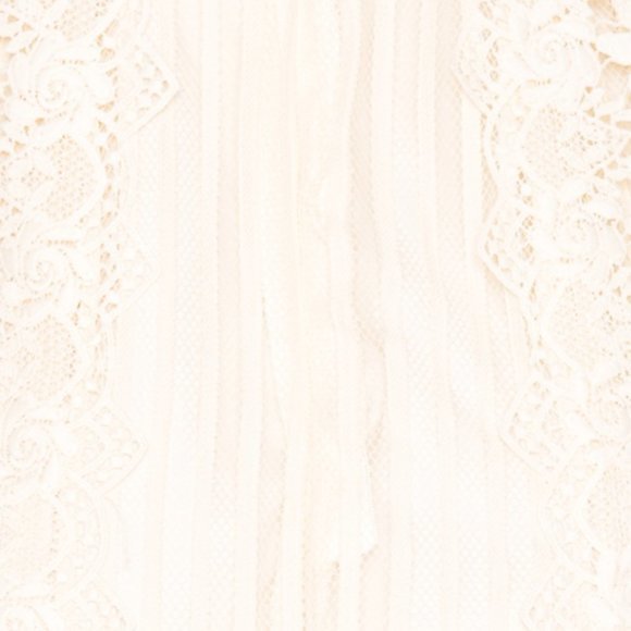 Free People Honey Guipure Lace High Neck Mini Dress Cream 6 - Picture 4 of 16